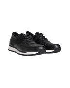 Tenis Exótico Avestruz con Cocodrilo Negro 456 León