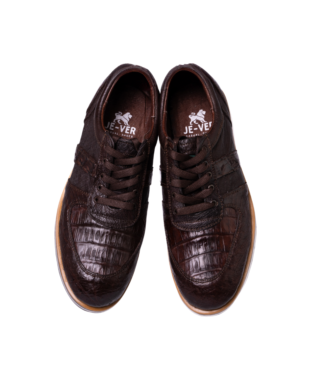 Tenis Exótico Avestruz con Cocodrilo Café 456 Tigre