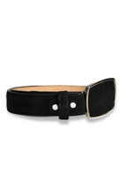 Cinturón Cuello De Toro Exótico Negro Cuadrado