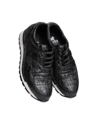 Tenis Exótico Avestruz con Cocodrilo Negro 456 León